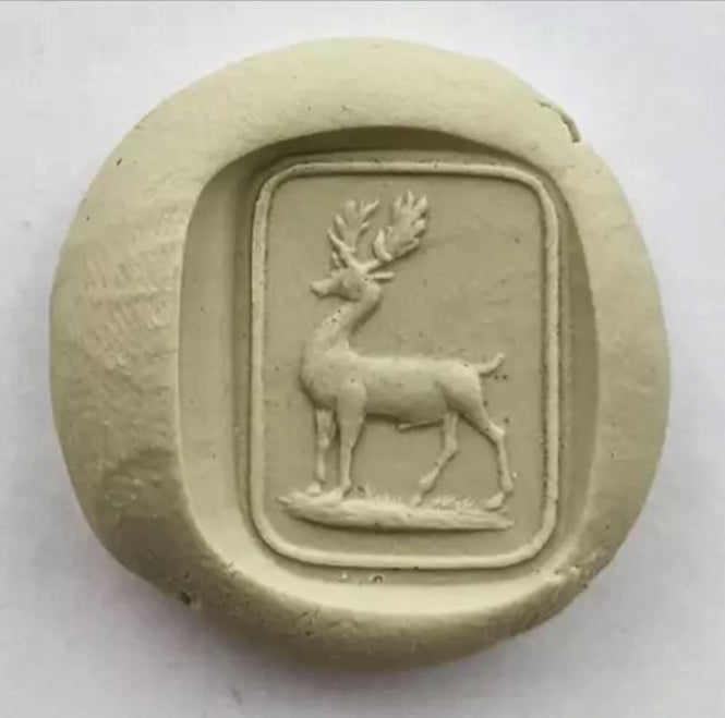 Antique 1800's Victorian Stag/Crest Intaglio Seal