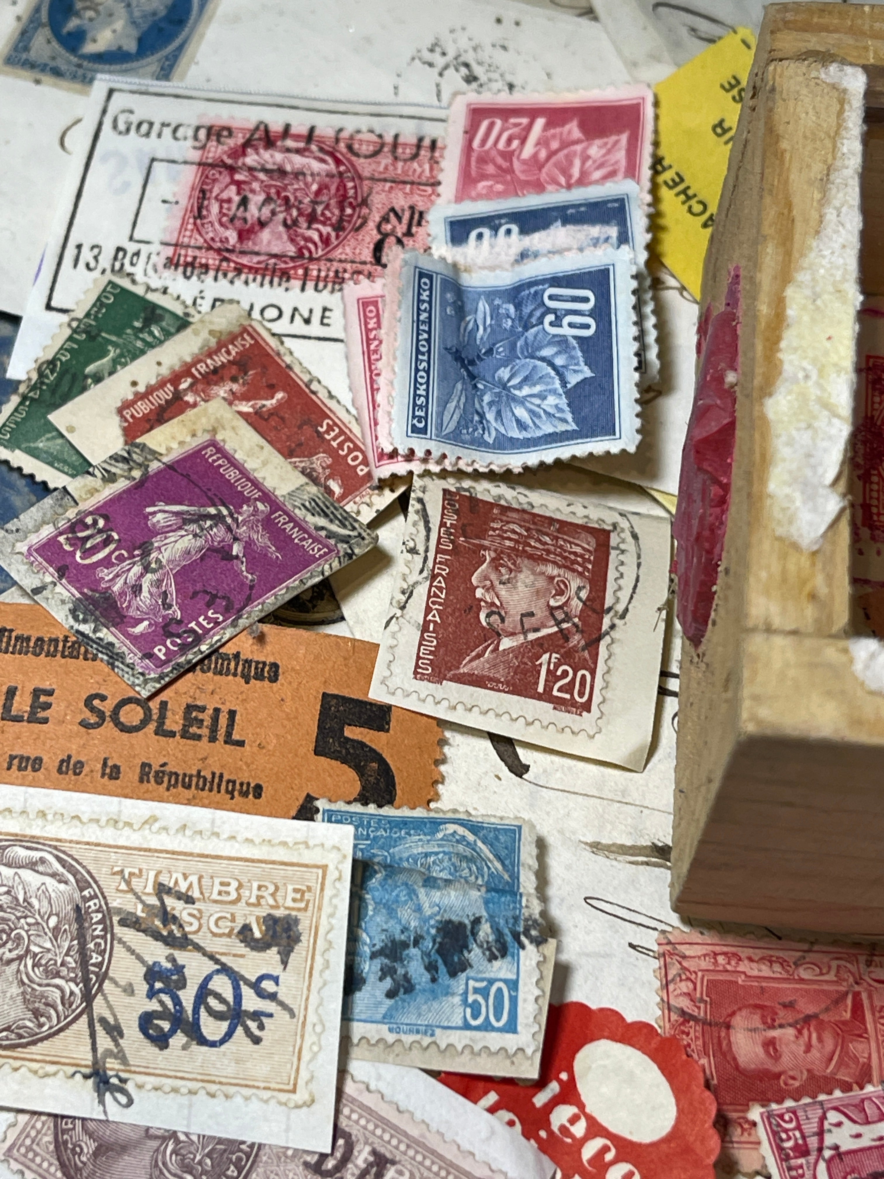 Assorted Stamps in a French Box