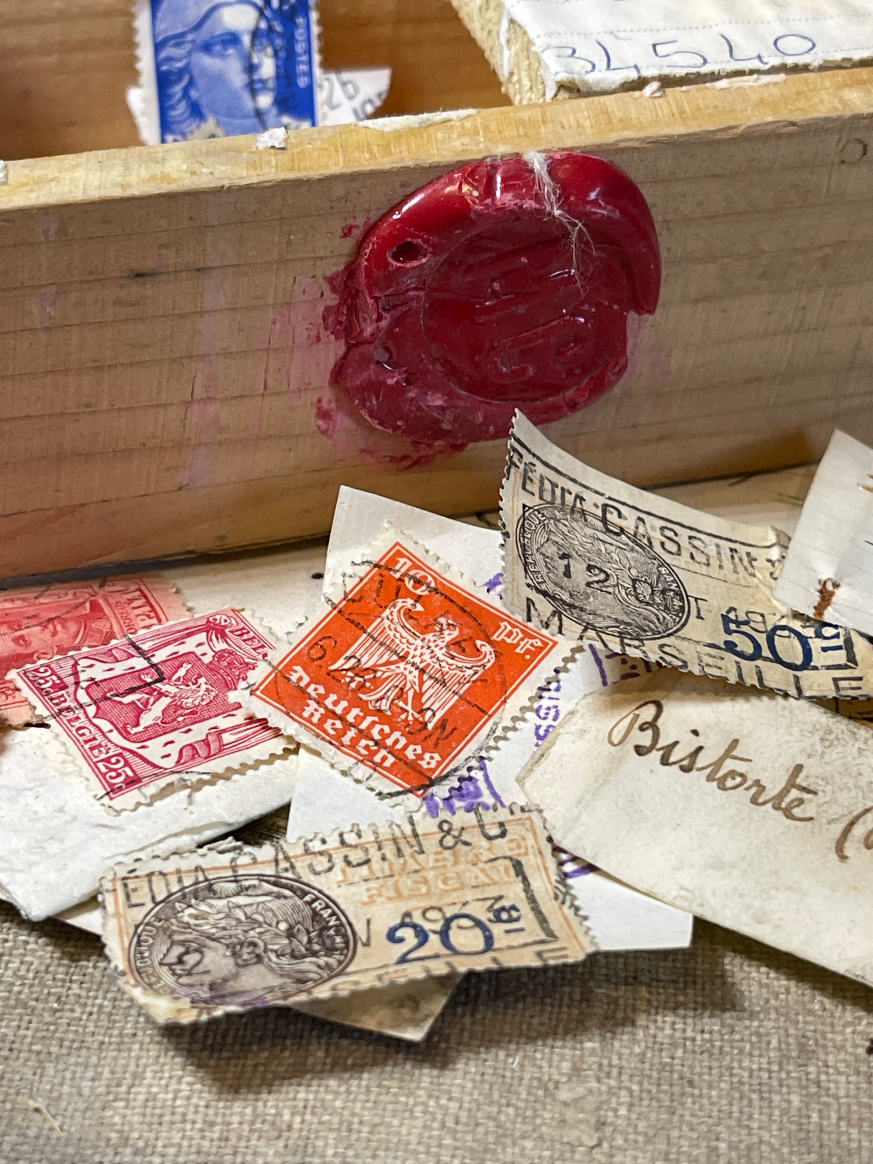 Assorted Stamps in a French Box