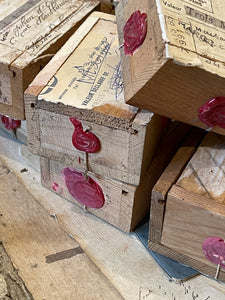 Vintage French Boxes with Red Seals