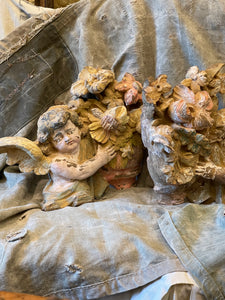 RESERVED for Eden - Rare 1700's Walnut Church Angels