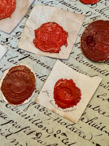 Large French 1700s - 1800s Wax Seal Collection - Red A4