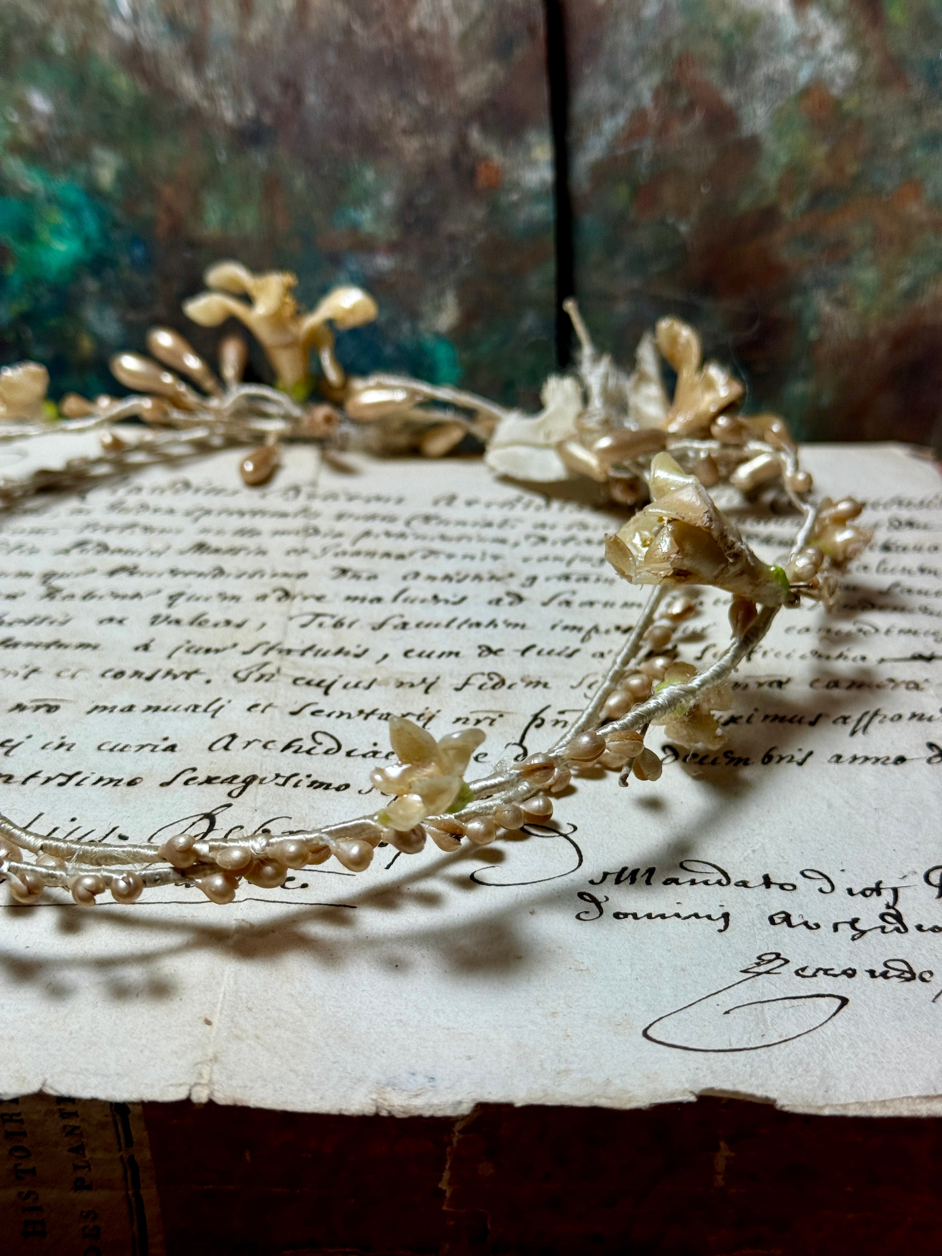 Antique 1800's French Wedding Crown or Hairpiece