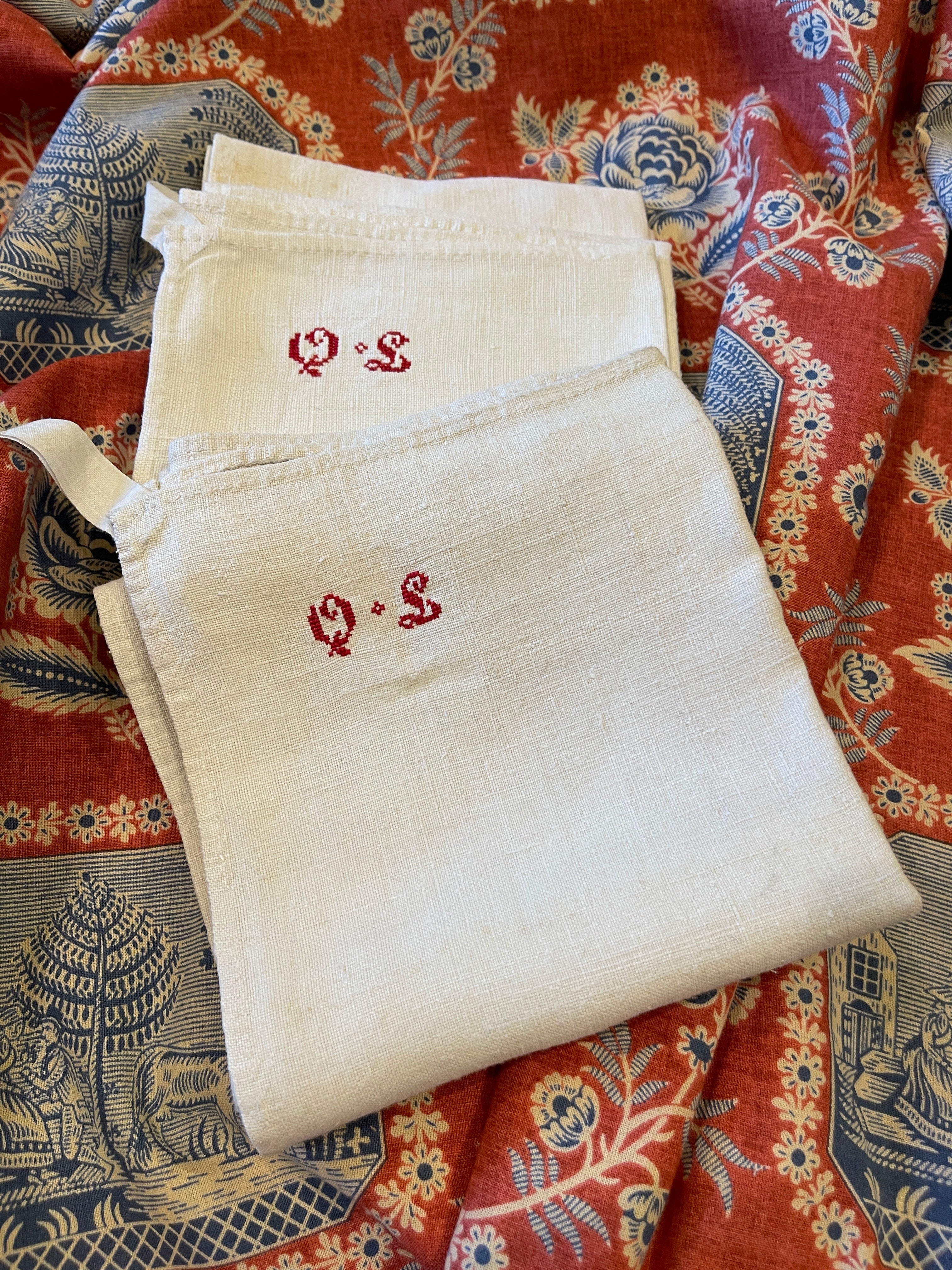 Antique Linen/Hemp Torchon from the Farm Stitched QL