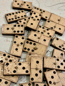 Antique 1800s French Bone and Ebony Dominoes