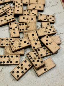 Antique 1800s French Bone and Ebony Dominoes