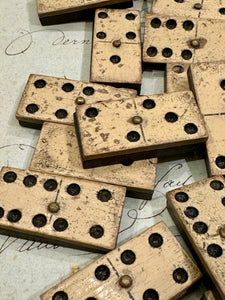 Antique 1800s French Bone and Ebony Dominoes