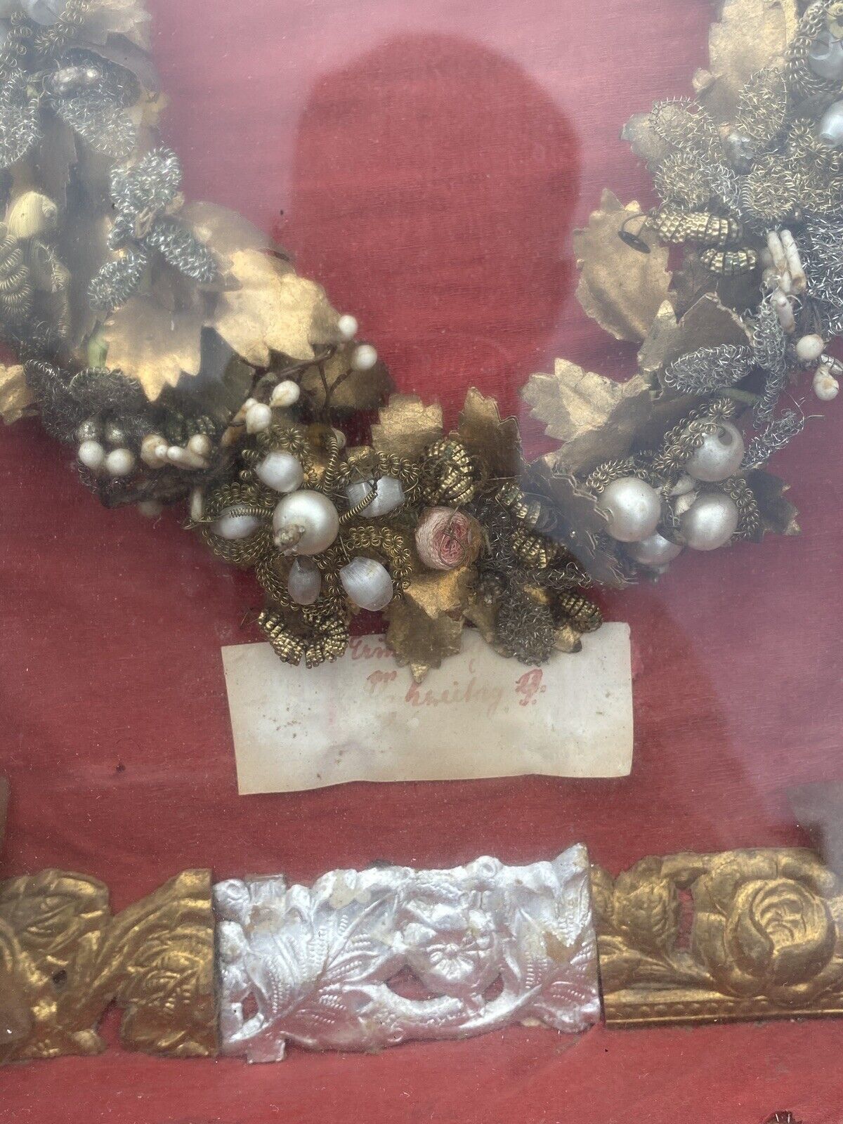 Antique French 1800's Framed Bridal Crown - Napoleon III